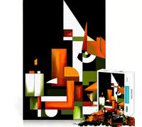 Puzzle d'art géométrique visionnaire 1000 pièces pour Adultes Jeu de mémoire Amusant Assemblage Solide et sécurisé Activité familiale Amusante en soirée (50x75cm)