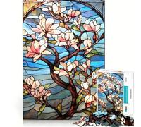 Puzzle d'art Japonais Sakura Bloom 1000 pièces pour Adolescents Renforce la mémoire Détente et Amusement Bords Lisses Liste de souhaits du Père Noël (50x75cm)