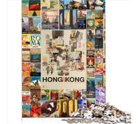 Puzzle d'Art Mural de Voyage Vintage 1000 Pièces pour Adultes - Jeu Éducatif en Bois - Cadeau pour Garçons et Décoration de la Maison (50x75 cm)