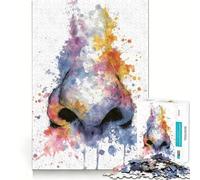 Puzzle d'art représentant l'anatomie du Nez à l'aquarelle pour Adultes,1000 pièces,Jeu de mémoire,Assemblage sécurisé et Solide,Jeu de Construction de Liens significatifs (38x52cm)