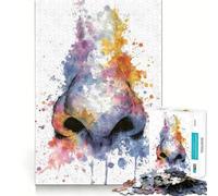 Puzzle d'art sur l'anatomie du Nez à l'aquarelle pour Adolescents 1000 pièces Jeu Stimulant l'esprit Assemblage Solide et sécurisé Activité de Partage en Famille (50x75cm)