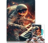 Puzzle d'astronaute Jouant du Piano pour Adultes et Adolescents, Assemblage de Motifs, activités Amusantes à la Maison, Cadeau d'anniversaire, Cadeaux de Voyage 50x75cm