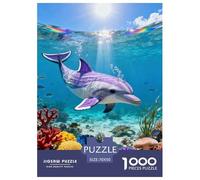 Puzzle Dauphin 1000 Pièces pour Adultes Et Enfants, Jeu De Société Convivial, Puzzle Océan de Corail, Décoration Intérieure, Cadeau Famille 70x50cm/1000pcs