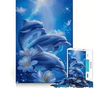Puzzle Dauphin Aquarelle 1000 pièces,Jeu cognitif Amusant,découpe de Haute précision,Cadeau Unique pour soulager Le Stress (38x26cm)
