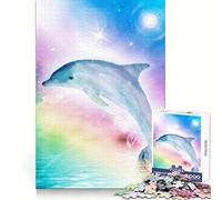 Puzzle Dauphin Arc-en-Ciel pour Adultes 1000 Pièces Stimule la mémoire Jeu de Construction Amusant Objet de Collection (50x75cm)
