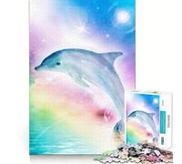 Puzzle Dauphin Arc-en-Ciel pour Adultes 1000 Pièces Stimule la mémoire Jeu de Construction Amusant Objet de Collection (50x75cm)
