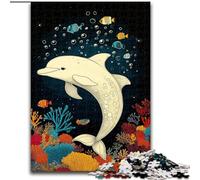 Puzzle Dauphin Blanc pour Adultes et Ados 1000 Pièces, Jeux Éducatifs, Décoration Maison, Cadeau d'anniversaire, Cadeaux, Art Mural (26x38cm)
