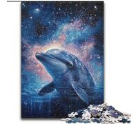 Puzzle Dauphin Cosmique 1000 pièces pour Adultes et Adolescents, Difficile à réaliser, mais Amusant et Humoristique, Cadeau d'anniversaire, décoration Murale (26x38cm)