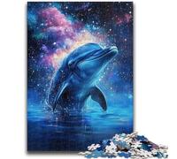 Puzzle Dauphin Cosmique pour Adolescents 1000 Pièces, Anti-Stress Staycation Tue Le Temps Interaction Parent-Enfant 50X75CM