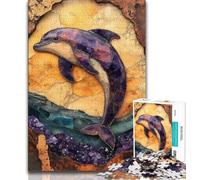 Puzzle Dauphin Fantastique 1000 Pièces pour Adultes et Adolescents, Jouets Éducatifs et Familiaux, Cadeaux d'anniversaire Uniques 75x50cm