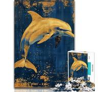 Puzzle Dauphin Fantastique 1000 Pièces pour Adultes, Jeu Familial Anti-Stress, Défi Difficile, Cadeaux Secrets du Père Noël (38x26cm)