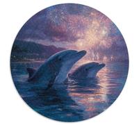 Puzzle Dauphins in The West Sea of Maui pour Adultes,1000pcs (67.5x67.5cm),Jeu ÉduChatif,décoration De La Maison,Feux d'artifice