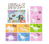 Puzzle d'autocollants 3D numérotés - Livre d'autocollants par numéro pour - Pour l'école, les voyages, les garçons et les filles - Avion - Pour Noël, anniversaire