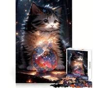 Puzzle d'aventure féérique avec Un Chat Duveteux pour Adolescents,1000 pièces,pour développer l'intelligence et l'habileté,pour Une évasion paisible et Un Assemblage Facile,Cadeau de Noël (50x75cm)