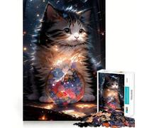 Puzzle d'aventure féérique avec Un Chat Duveteux pour Adultes,1000 pièces,Jeu Stimulant la réflexion,Structure à emboîtement précise,Facile à Apprendre,pour Le Plaisir de Toute la Famille (50x75cm)