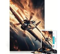Puzzle d'avion de Chasse Vintage 1000 pièces,Jeu cognitif Amusant,découpe de Haute précision,Cadeau Unique pour soulager Le Stress (38x26cm)