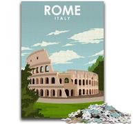 Puzzle de 1 000 pièces avec Affiche de Voyage à Rome, Italie, pour Adultes, Jouets éducatifs et éducatifs, Jeux familiaux avec Affiche et fiche de Questions (50x75cm)