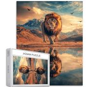 Puzzle de 1 000 pièces avec motif lion marchant sur l'eau pour adultes - Oasis du désert - Puzzle coloré à faire soi-même pour la décoration de la maison, cadeaux, puzzle familial parfait pour les