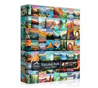 Puzzle de 1 000 pièces de Parcs nationaux pour Adultes, Affiche de Voyage, Puzzle de Paysage avec Zion, Yellowstone, Yosemite, Nature et Montagnes