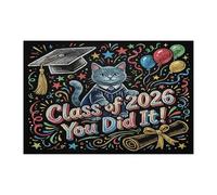 Puzzle de 1 000 pièces en bois imprimé chat bleu russe félicitations pour adultes, motif chaton de remise de diplôme, décorations de e 2026 pour divertissement à domicile