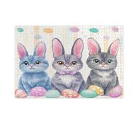 Puzzle de 1 000 pièces en forme de chat bleu russe pour adultes - Puzzles en bois mignons et amusants - Décoration amusante pour divertissement créatif