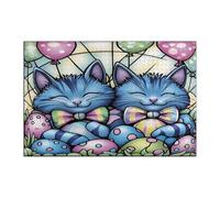 Puzzle de 1 000 pièces en forme de chat bleu russe pour adultes, œufs en vitrail, chaton, décorations amusantes pour divertissement à domicile