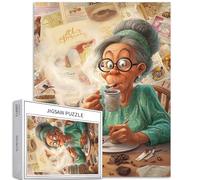 Puzzle de 1 000 pièces « Grandma at The Kitchen Table » pour adultes - Puzzle coloré pour décoration de la maison, cadeaux - Puzzle familial parfait pour les soirées de jeu - 50 x 70 cm