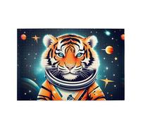 Puzzle de 1 000 pièces Mjhkxlj Petit tigre dans l'espace Image en bois de qualité pour adultes et enfants, puzzles amusants pour soulager le stress