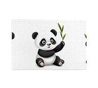 Puzzle de 1 000 pièces - Panda géant mangeant du bambou - Puzzles éducatifs intellectuels en bois - Puzzles amusants pour soulager le stress