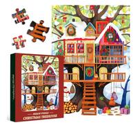 Puzzle de 1 000 pièces - PICKFORU - Maison de neige d'hiver pour adultes - Art unique difficile impossible - Décoration murale de Noël