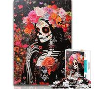 Puzzle de 1 000 pièces pour Adolescentes, Motif tête de Mort Mexicaine, Jouet éducatif et décompressant, idéal pour Les Cadeaux du Père Noël Secret 50x75cm