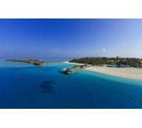 Puzzle de 1 000 pièces pour Adultes à partir de 14 Ans. Île paradisiaque, Maldives, Bungalow sur pilotis, 38 x 52 cm.