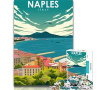 Puzzle de 1 000 pièces pour Adultes, Affiche de Voyage Naples, Italie, pour Adultes et Adolescents, Jeux éducatifs, Anti-Stress, Cadeaux et Jouets exceptionnels, 75x50cm