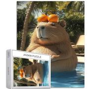 Puzzle de 1 000 pièces pour adultes - Dauphins in The Pool - Puzzle artistique mignon et humoristique - Jeux d'activités familiales - Puzzle coloré pour décoration d'intérieur - Cadeaux 50 x 70 cm