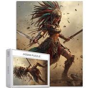 Puzzle de 1 000 pièces pour adultes - Motif guerrier tribal - Fond de bataille - Jeux d'activités familiales - Coloré - Puzzle pour décoration d'intérieur - Cadeaux - 50 x 70 cm