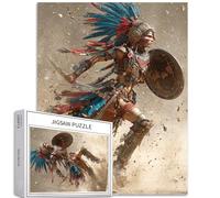 Puzzle de 1 000 pièces pour adultes - Motif guerrier tribal - Fond de bataille - Jeux d'activités familiales - Coloré - Puzzle pour décoration d'intérieur - Cadeaux - 50 x 70 cm