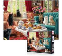 Puzzle de 1 000 pièces pour adultes - Puzzle de 1 000 pièces pour adultes, puzzle confortable de fête avec chats - Puzzle découpé avec précision pour soulager le stress et l'exercice cérébral, jeux