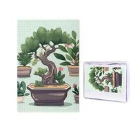 Puzzle de 1 000 pièces pour adultes - Puzzle stimulant pour soirées de jeu - Casse-tête en bois personnalisé pour la famille - Casse-tête bonsaï - Taille finie : 74,9 x 50 cm