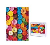 Puzzle de 1 000 pièces pour adultes - Puzzle stimulant pour soirées de jeu - Puzzle en bois personnalisé pour la famille - Boutons colorés - Puzzles d'images - Taille finie : 74,9 x 50 cm