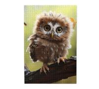 Puzzle de 1 000 pièces pour adultes - Puzzles stimulants pour nuits de jeu, véritables bébés hiboux mignons - Puzzle en bois personnalisé pour la famille, taille finie : 50 x 74,9 cm