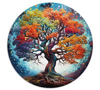 Puzzle de 1 000 pièces, Puzzle Rond Arbre de Vie, Convient aux Adultes et aux Enfants de 12 Ans et Plus. Puzzles en Carton, Jeux de Puzzle Amusants. 。 Taille : 67,5 x 67,5 cm.