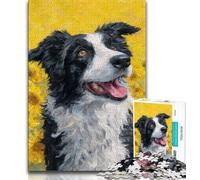 Puzzle de 1 000 pièces représentant Un Border Collie, idéal pour Les Adultes, idéal pour la décoration de la Maison, idéal comme Cadeau pour Toute la Famille (50x75cm)