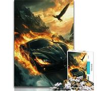 Puzzle de 1 000 pièces représentant Une Voiture de Sport flamboyante pour Adultes et Adolescents,idéal pour Tuer Le Temps en Vacances avec des pièces de Formes aléatoires entièrement emboîtables