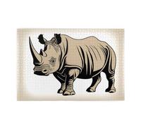 Puzzle de 1 000 pièces Whjdpp Animal Rhino Image éducative intellectuelle en bois Puzzle amusant Jeu anti-stress