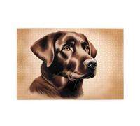 Puzzle de 1 000 pièces Whjdpp Brown Labrador Retriever - Puzzle éducatif intellectuel en bois - Jeu amusant pour soulager le stress