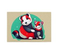 Puzzle de 1 000 pièces Whjdpp - Image de furet mignon - Puzzles éducatifs intellectuels en bois - Puzzles amusants pour soulager le stress