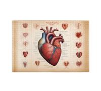 Puzzle de 1 000 pièces Yyhwhjde Anatomie humaine Graphique en forme de cœur - Puzzles éducatifs intellectuels en bois - Puzzles amusants pour soulager le stress