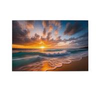 Puzzle de 1 000 pièces Yyhwhjde Beach Maui Hawaï Coucher de soleil vagues nuages Motif nuages Puzzle en bois de qualité pour adultes et enfants Puzzles amusants pour soulager le stress