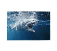 Puzzle de 1 000 pièces Yyhwhjde - Imprimé requin océan - Puzzle en bois de qualité pour adultes et enfants - Puzzles amusants pour soulager le stress