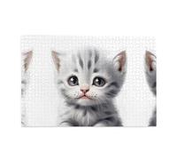 Puzzle de 1 000 pièces Yyhwhjde pauvre petit chat gris en bois de qualité pour adultes et enfants, puzzles amusants pour soulager le stress